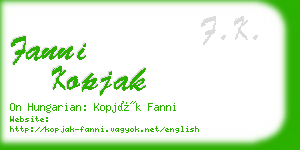 fanni kopjak business card